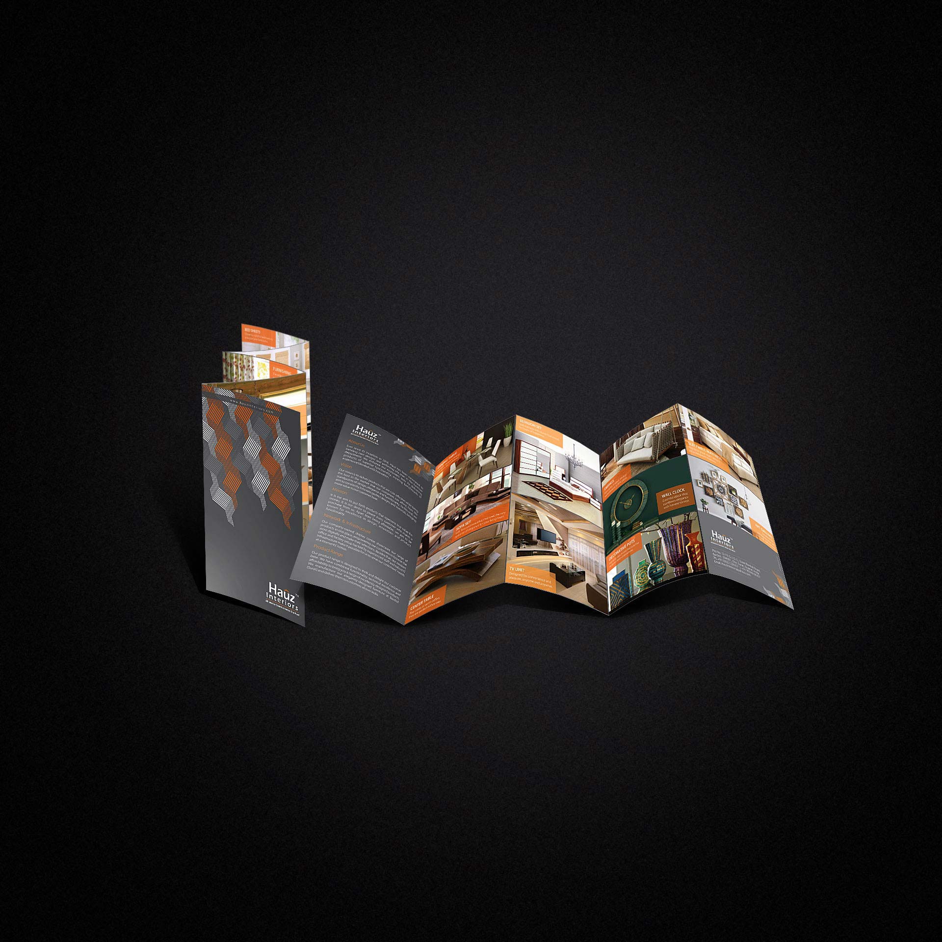 Hauz Interiors – 4 Fold Brochure Design